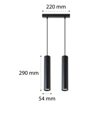 Keon GU10 x2 Black Pendant Light | LVT