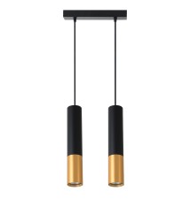 Keon GU10 x2 Pendant Light, Black + Gold | LVT