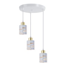 Elen E27 Pendant Light, Set of 3, Round, White + Gold | LVT