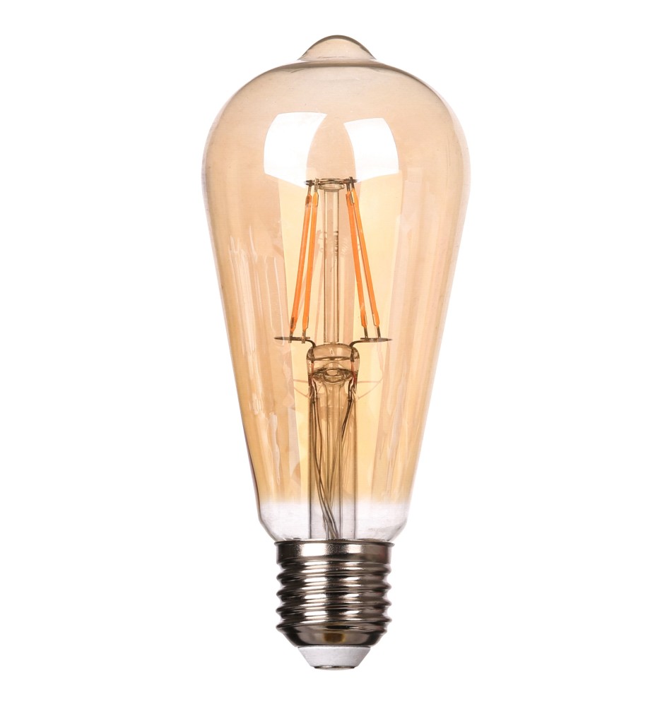 Żarówka LED E27 Filament ST64 2200K 6W amber | LVT