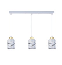Elen E27 Pendant Light, 3-Bulb, 50 cm, White + Gold | LVT