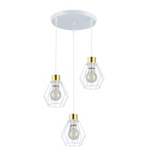 Oprawa wisząca E27 Otto x3 biała + złoty