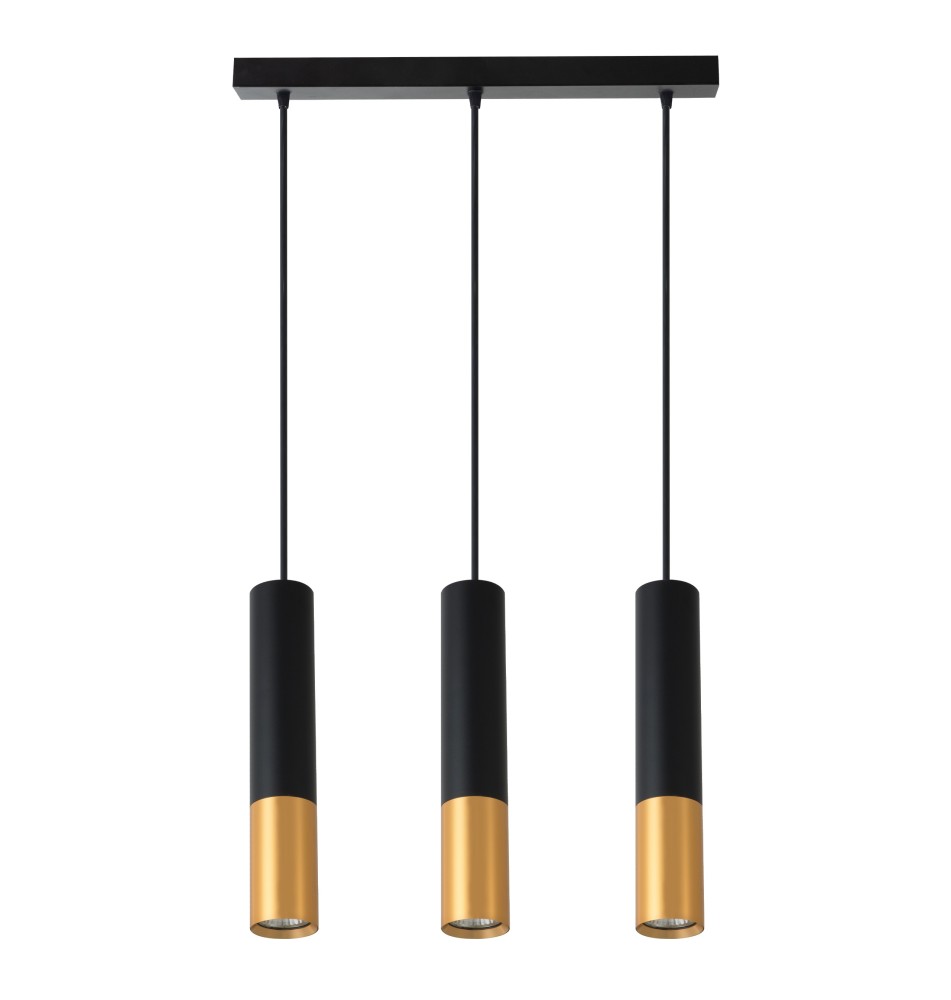 Lampa wisząca Keon GU10 x3 czarny + złoty