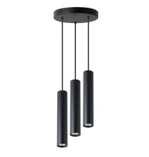 Lampa wisząca Keon GU10 x3 okrąg czarny | LVT