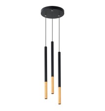 Piero G9 x3 Round Black + Gold Pendant Light | LVT