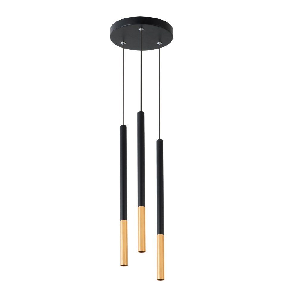 Lampa wisząca Piero G9 x3 okrąg czarny + złoty | LVT