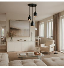 Oprawa wisząca E27 Elza x3 okrągła czarna