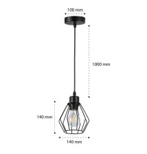Oprawa wisząca E27 Otto x1 czarna
