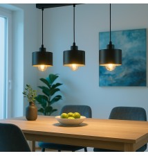 Oprawa wisząca E27 Elza x3 50cm czarna | LVT