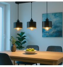 Oprawa wisząca E27 Elza x3 50cm czarna