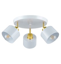 Kinkiet E27 LED Elza ruchomy x3 biały + złoty okrągły