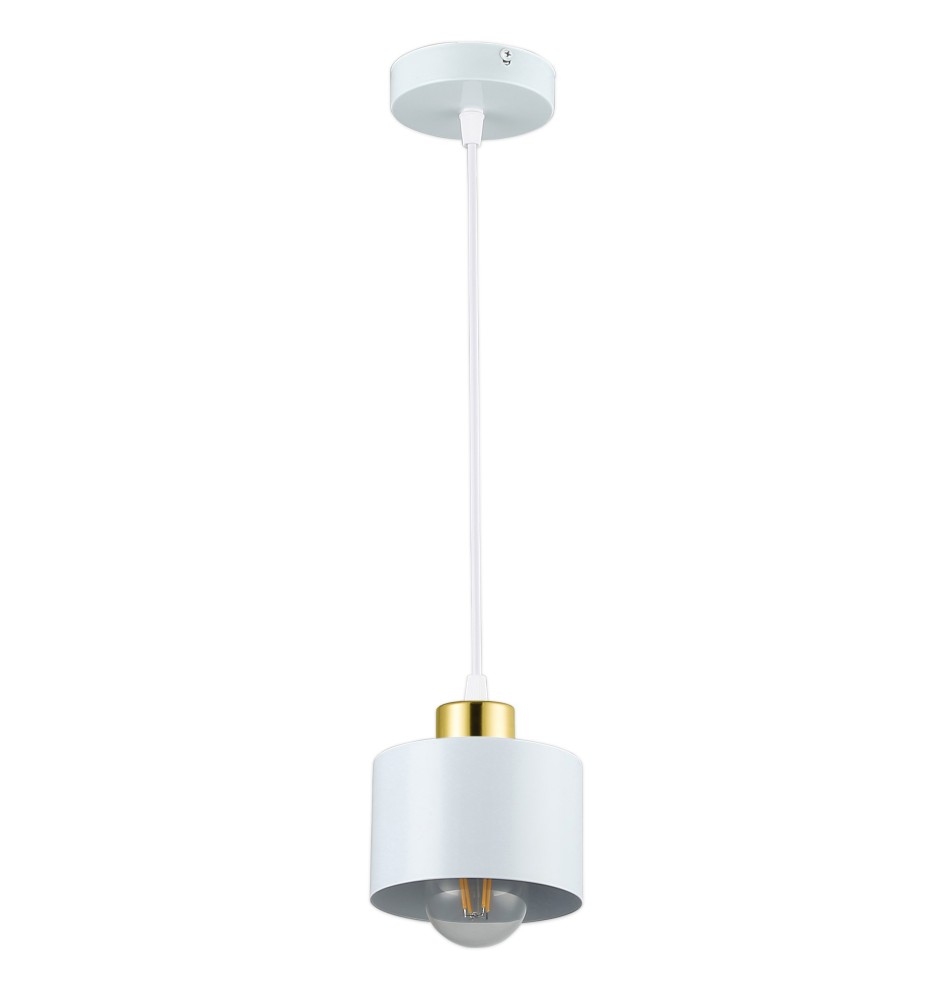 Elza E27 Pendant Light x1, White + Gold | LVT