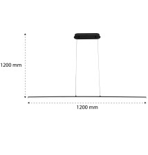 Kiki 20W 120cm 4000K Black LED Pendant Light | LVT