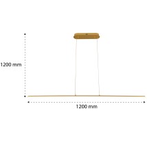 Lampa wisząca LED Kiki 20W 120cm 4000K złoty | LVT