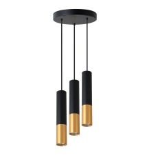 Lampa wisząca Keon GU10 x3 okrąg czarny + złoty | LVT