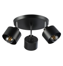 Kinkiet E27 LED Elza ruchomy x3 czarny okrągły | LVT