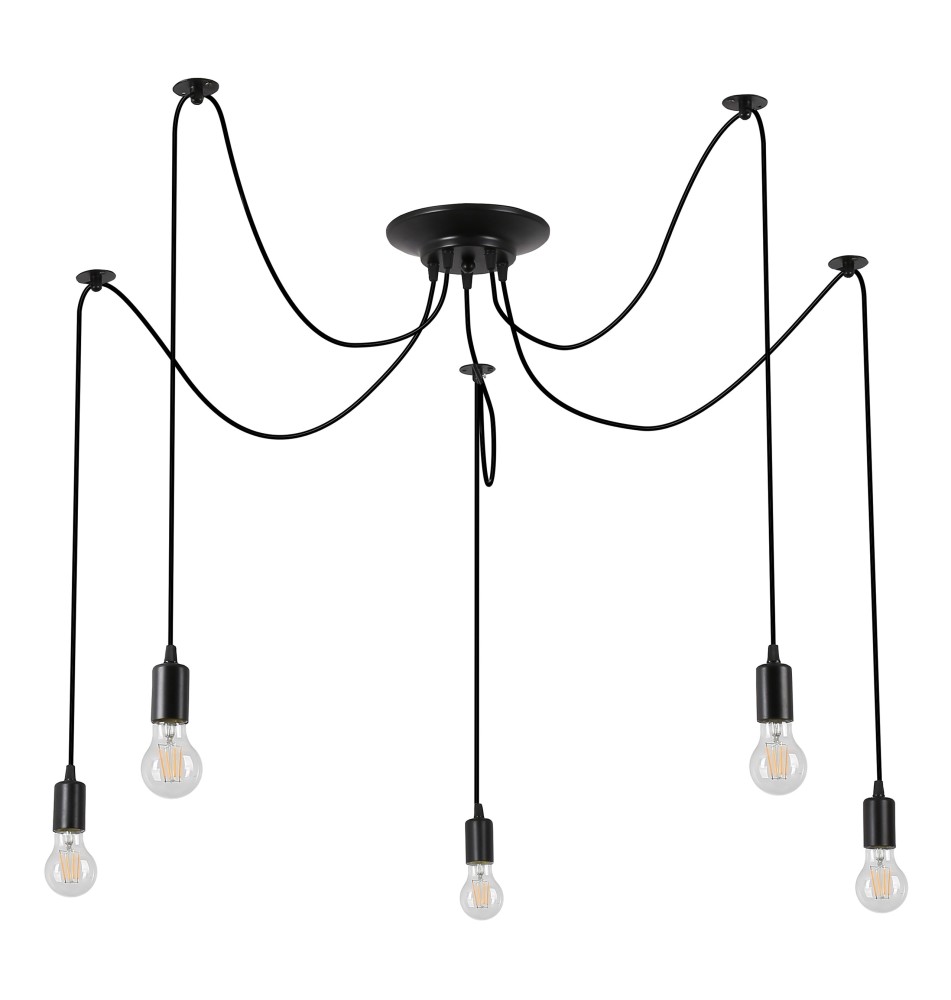 Oprawa wisząca E27 Otto x5 czarna