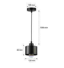 Oprawa wisząca E27 Elza x1 czarna | LVT