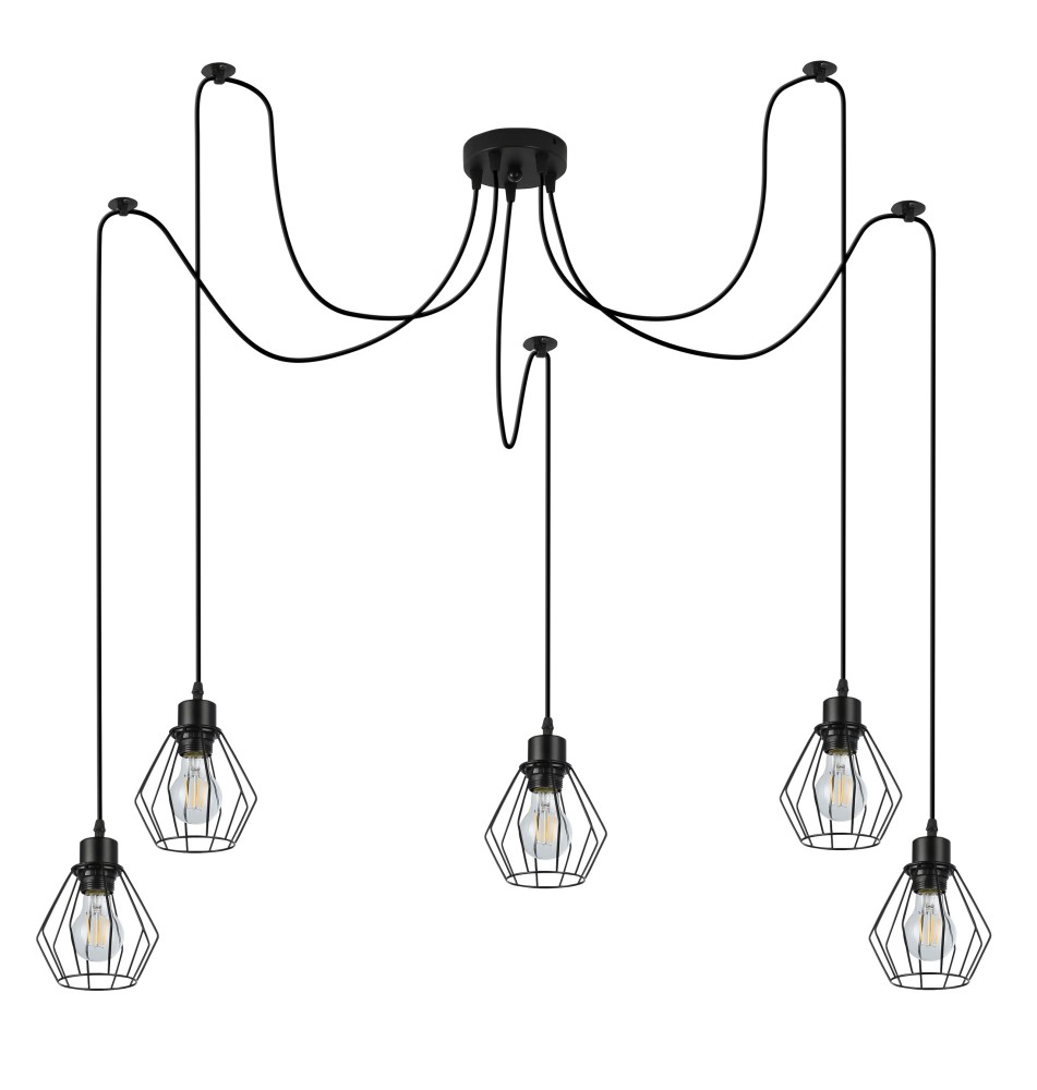 Oprawa wisząca E27 Nido x5 czarna