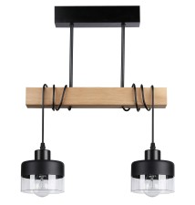 Oprawa wisząca E27 Stark x2 40cm czarny + drewno
