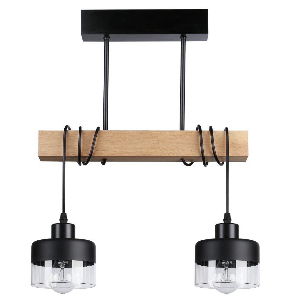 Oprawa wisząca E27 Stark x2 40cm czarny + drewno