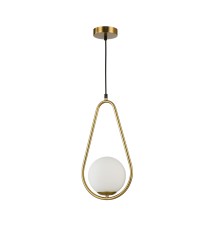 Oprawa wisząca E27 Bali-15 15cm łezka x1 złota | LVT