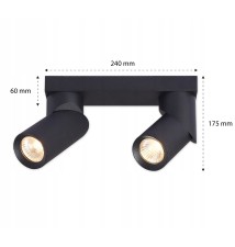 Kinkiet GU10 LED Rita ruchomy x2 czarny | LVT