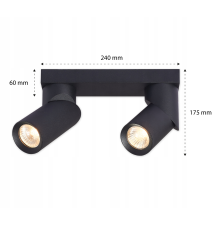 Kinkiet GU10 LED Rita ruchomy x2 czarny