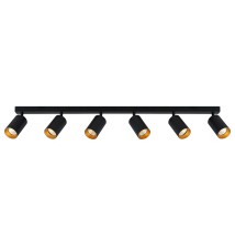 Kinkiet GU10 LED Eris Gold ruchomy x6 czarny | LVT