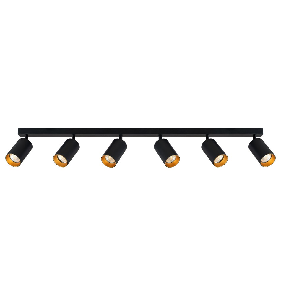 Kinkiet GU10 LED Eris Gold ruchomy x6 czarny | LVT