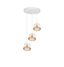 Oprawa wisząca x3 GX53 biała + złota okrągła