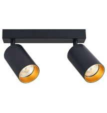 Kinkiet GU10 LED Eris Gold ruchomy x2 czarny | LVT