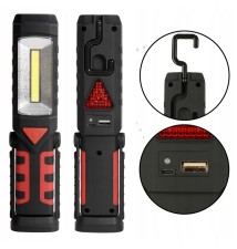 Latarka LED 3w1 3W COB + 1W LED akumulator