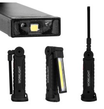 Latarka LED 3W COB + 1W LED akumulator