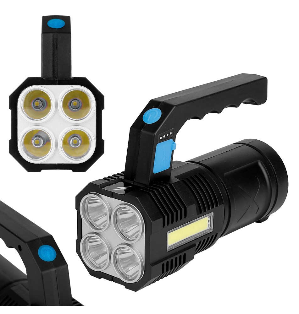 Latarka LED 2W LED + 3W COB akumulator