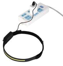 Latarka LED czołowa 3W COB + 1W LED sensor akumulator