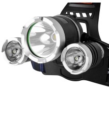 Latarka LED czołowa 5W T6 CREE + 2XPE CREE akumulator | LVT