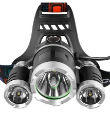 Latarka LED czołowa 5W T6 CREE + 2XPE CREE akumulator