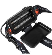 Latarka LED czołowa 5W T6 CREE + 2XPE CREE akumulator | LVT