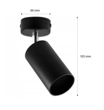 Kinkiet GU10 LED Bardo ruchomy x1 czarny