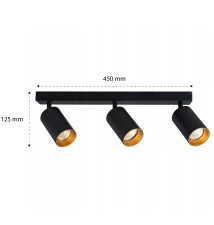Kinkiet GU10 LED Eris Gold ruchomy x3 czarny | LVT