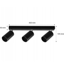 Kinkiet GU10 LED Bardo ruchomy x3 czarny | LVT