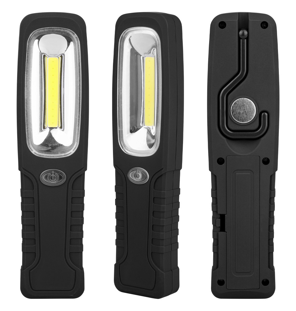Lampa LED warsztatowa 3W 4xAAA magnes hak