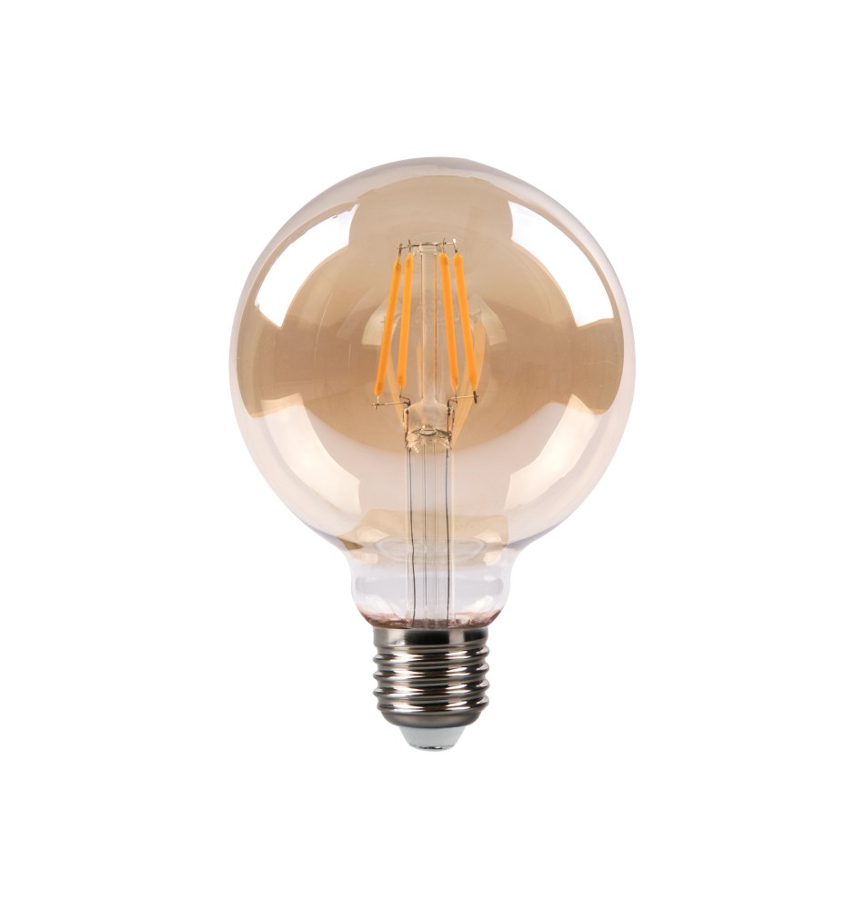 Żarówka LED E27 Filament 3-Dimm G125 2700K 6W Amber | LVT