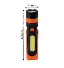 Latarka LED 3W COB + 3W LED 3xAAA