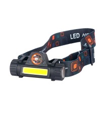 Latarka LED czołowa 1W COB + 1W LED akumulator