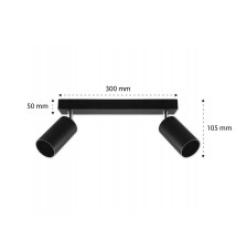 Kinkiet GU10 LED Bardo ruchomy x2 czarny | LVT