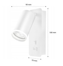 Ring GU10 55mm White USB A + C Reading Wall Sconce | LVT