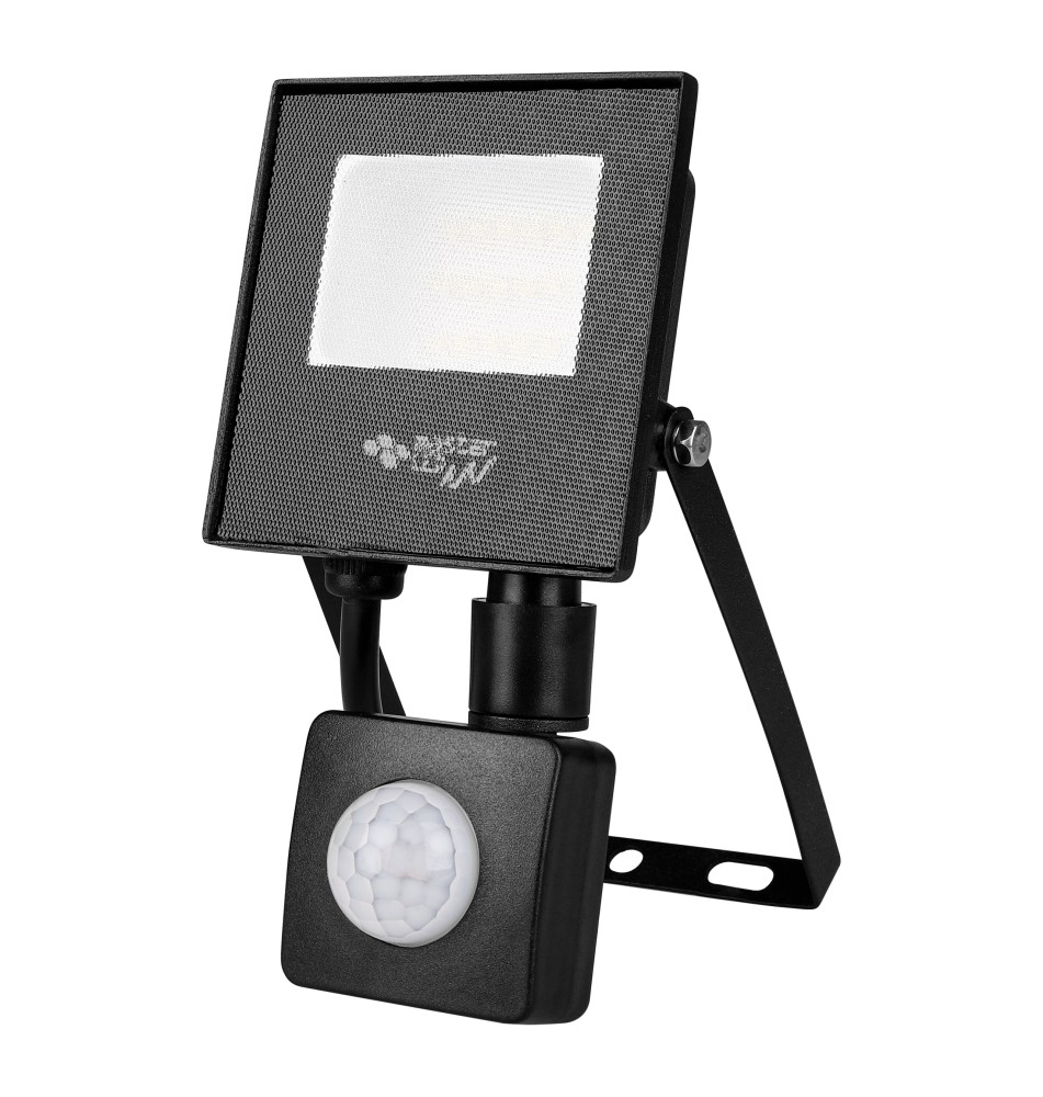 Tiga 10W 4500K Black SMD LED Floodlight with PIR Sensor | LVT