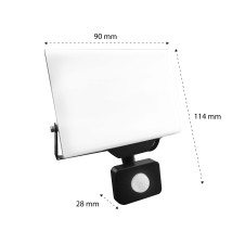 Naświetlacz LED SMD Ultron 20W PIR 4500K Czarny